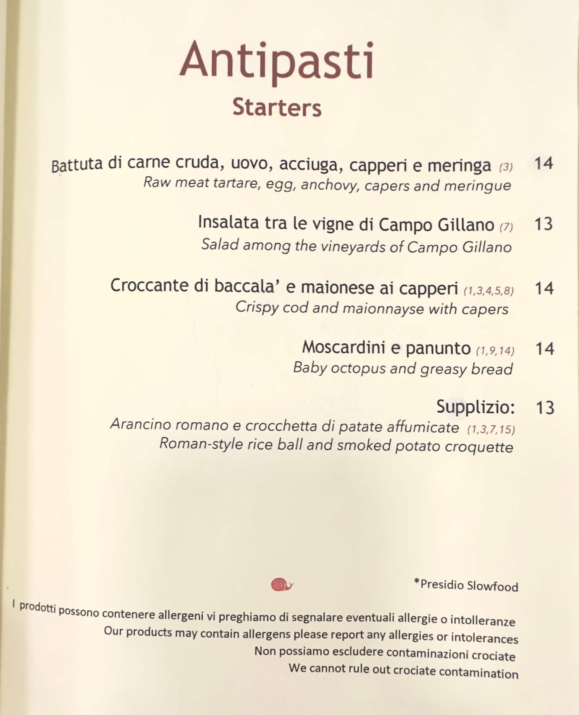 L'Arcangelo - menu photos - 1 L'Arcangelo - menu photos - 1