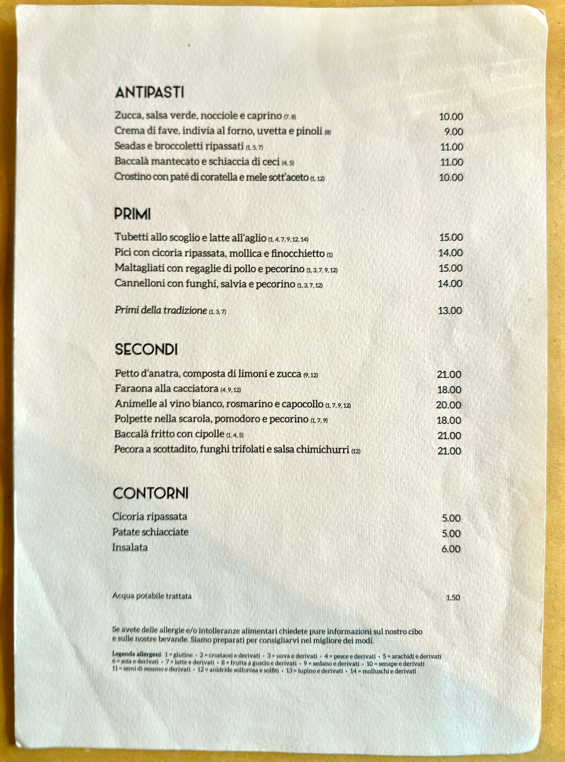 Trattoria Pennestri - menu photos - 1 Trattoria Pennestri - menu photos - 1