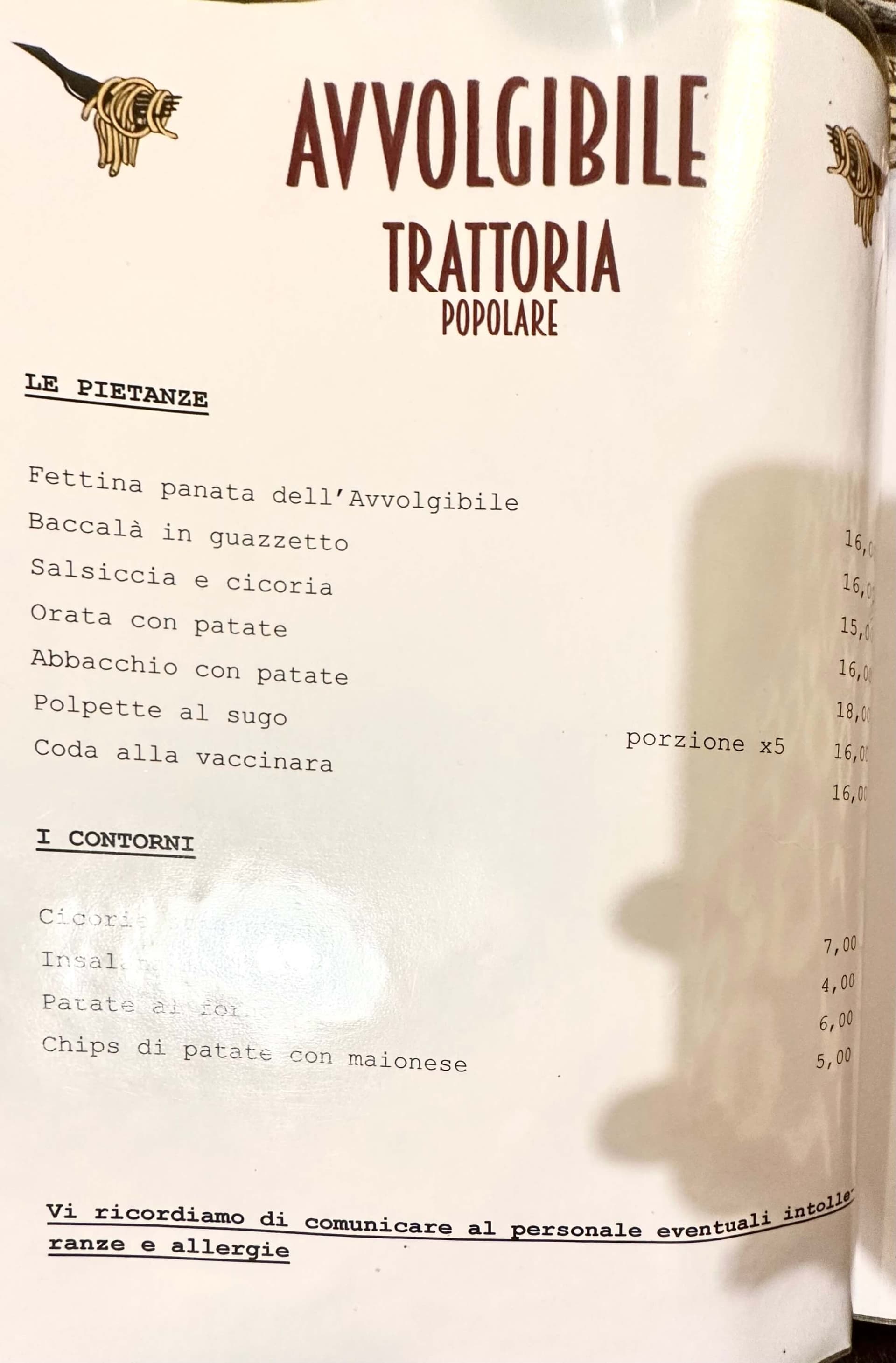 Trattoria L'avvolgibile - menu photos - 3 Trattoria L'avvolgibile - menu photos - 3