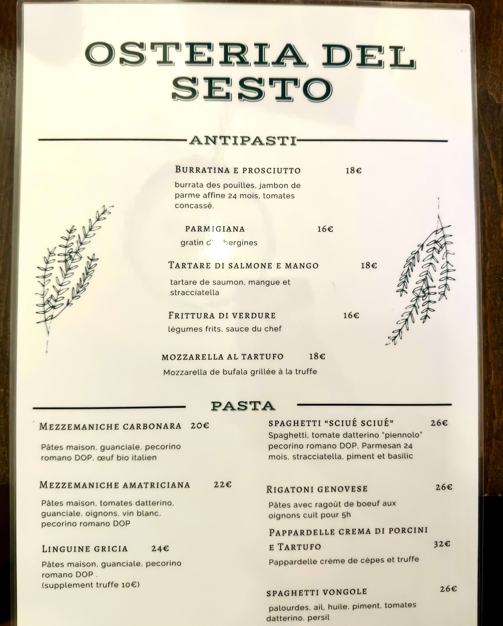 Osteria del Sesto - foto menu - 1 Osteria del Sesto - foto menu - 1