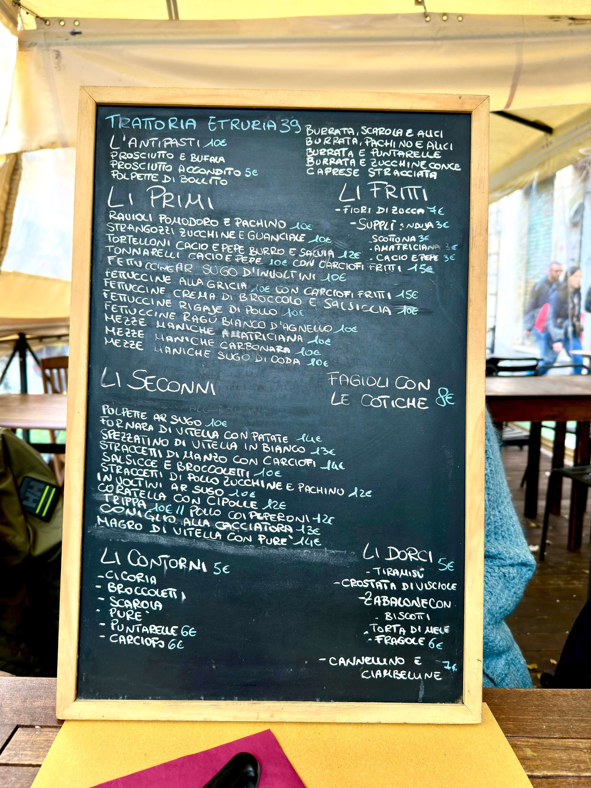 Trattoria Etruria 39 - photos du menu - 1 Trattoria Etruria 39 - photos du menu - 1