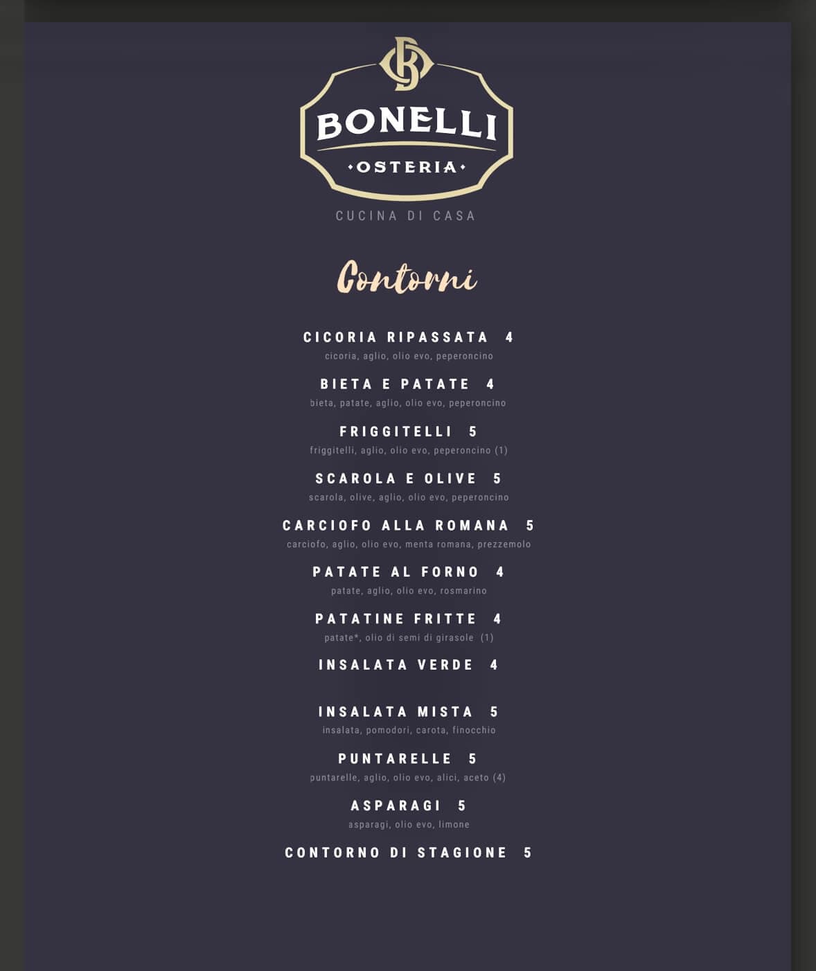 Osteria Bonelli - photos du menu - 5 Osteria Bonelli - photos du menu - 5
