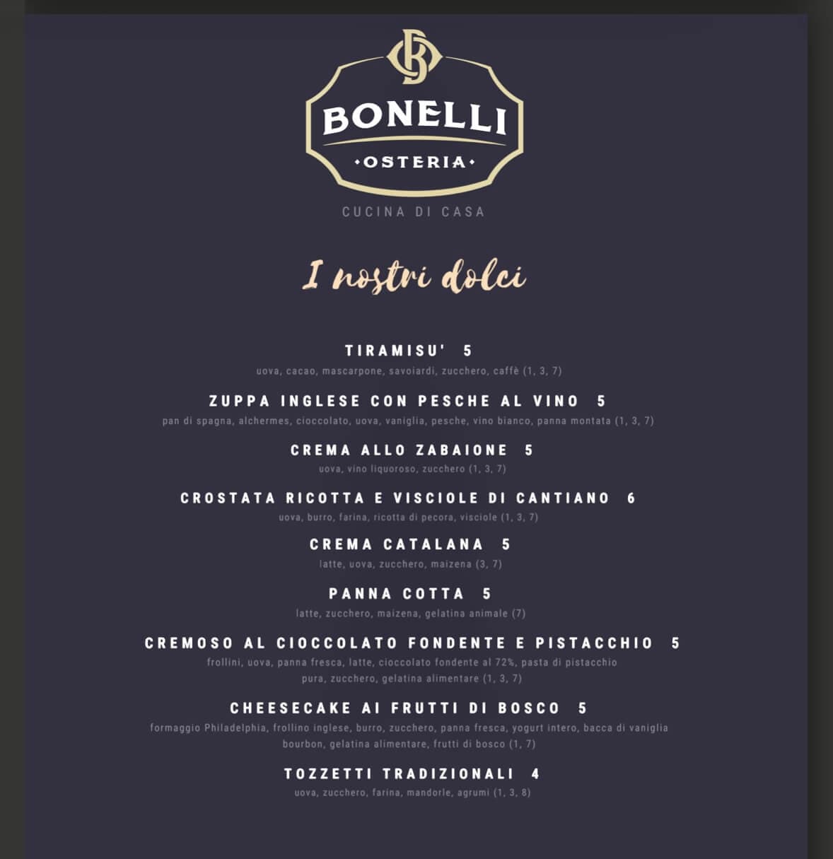 Osteria Bonelli - photos du menu - 9 Osteria Bonelli - photos du menu - 9