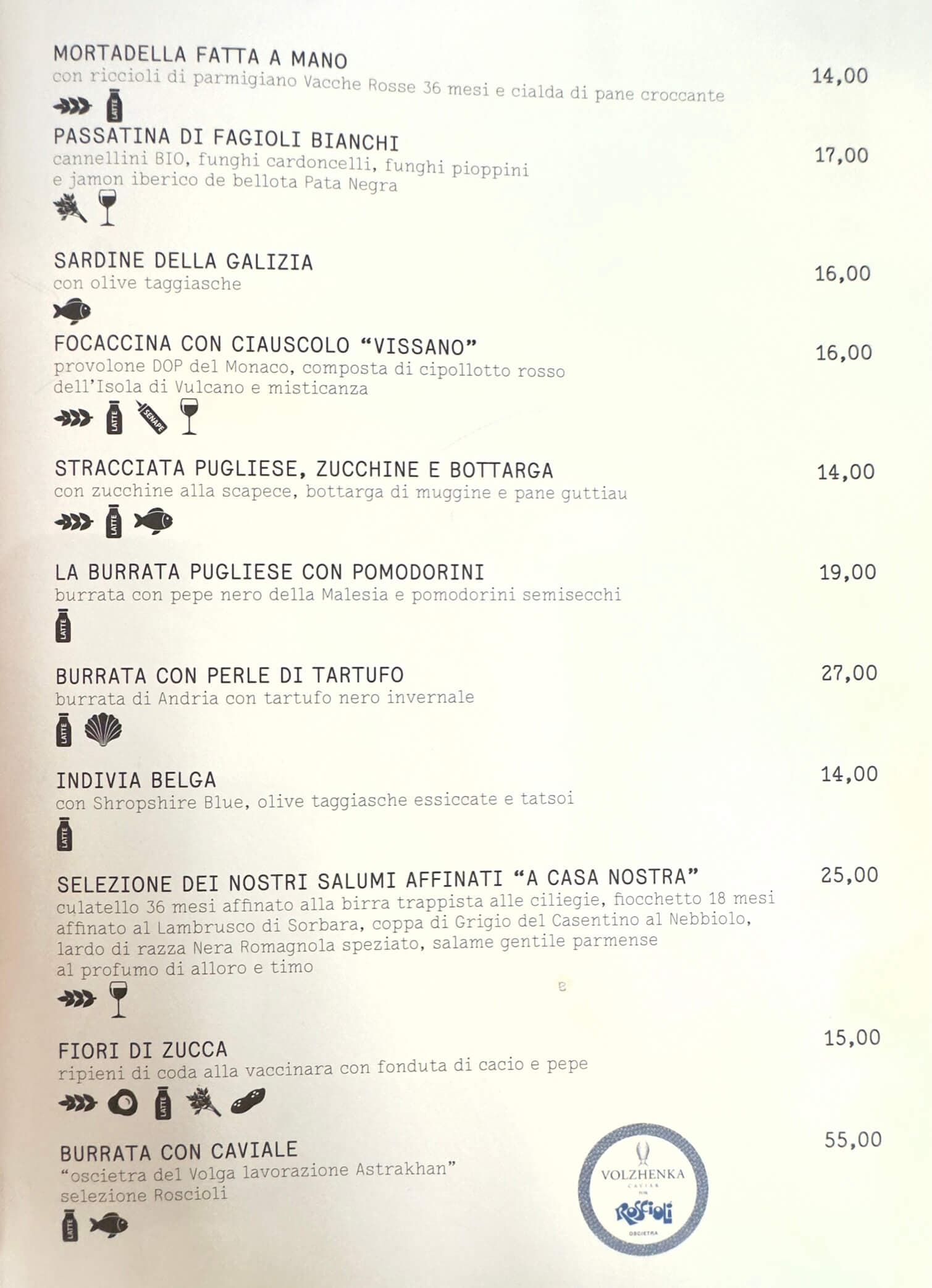 Roscioli Salumeria con Cucina - menu photos - 3 Roscioli Salumeria con Cucina - menu photos - 3