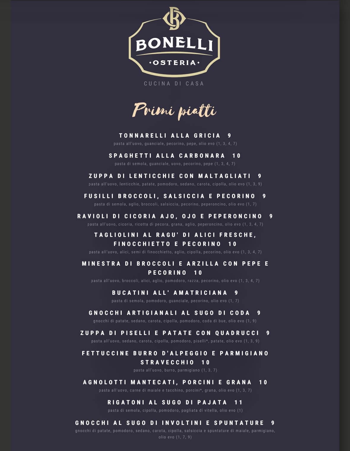 Osteria Bonelli - photos du menu - 6 Osteria Bonelli - photos du menu - 6