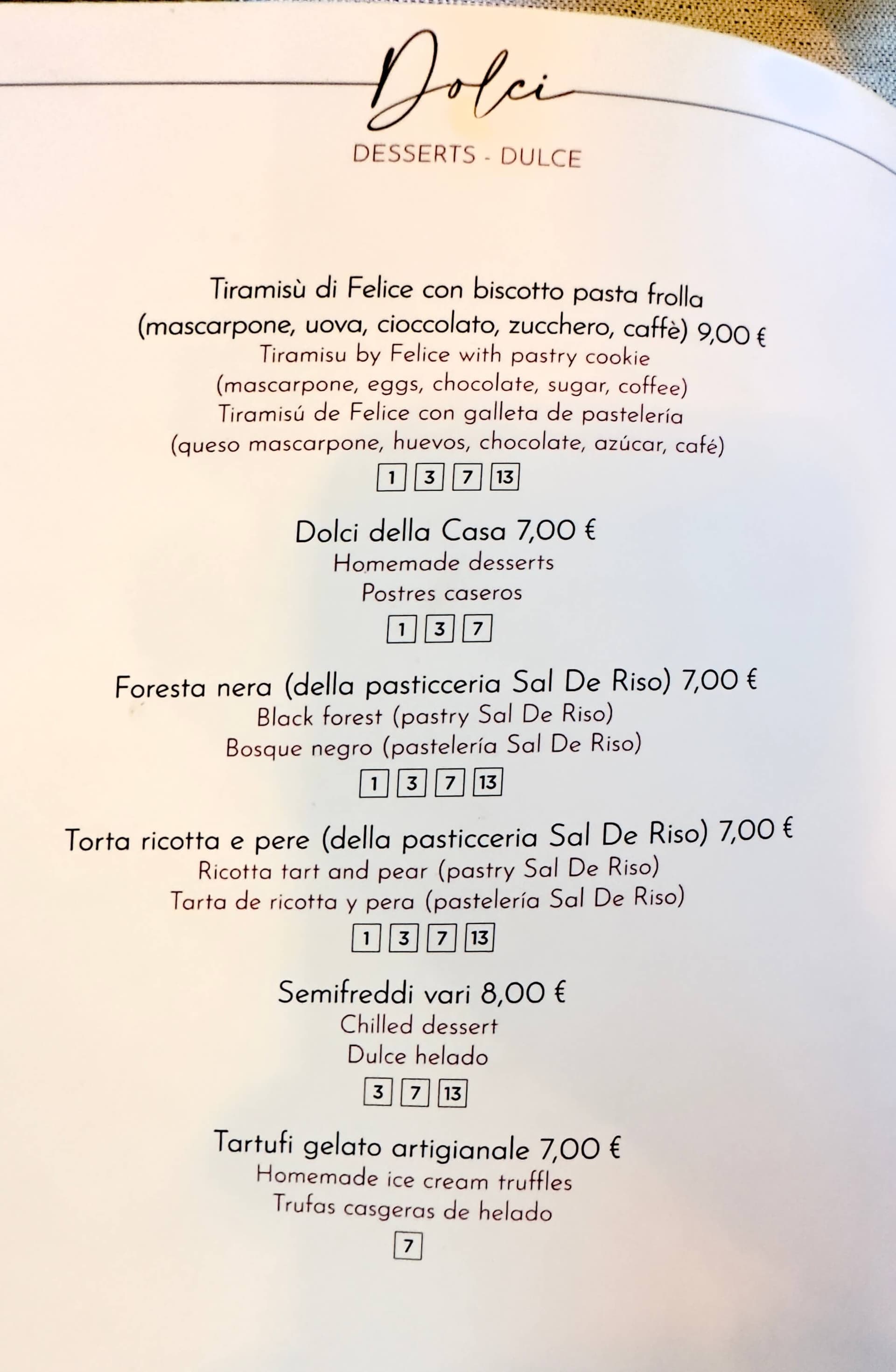Felice a Testaccio - menu photos - 2 Felice a Testaccio - menu photos - 2