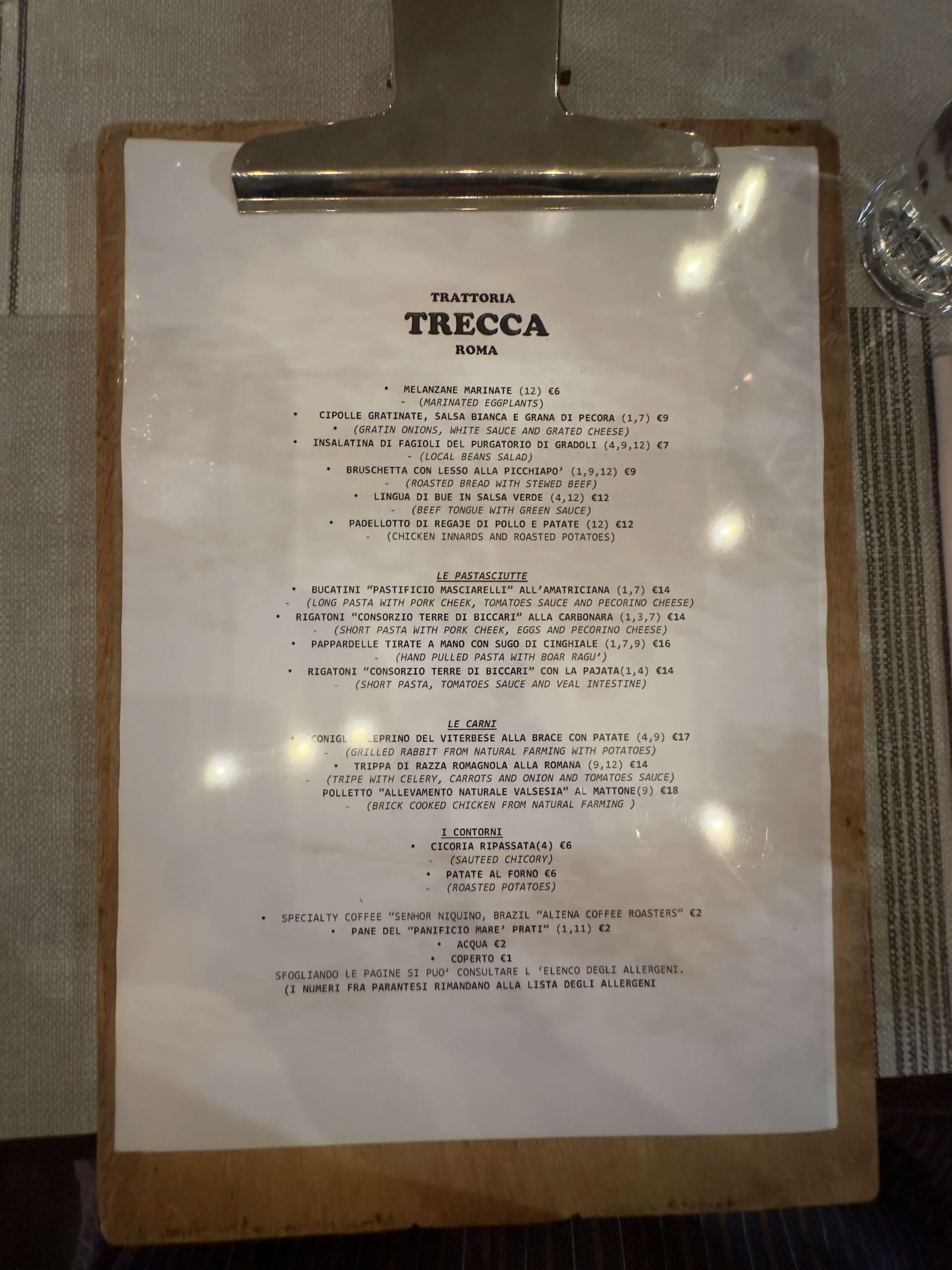 Trecca - menu photos - 1 Trecca - menu photos - 1