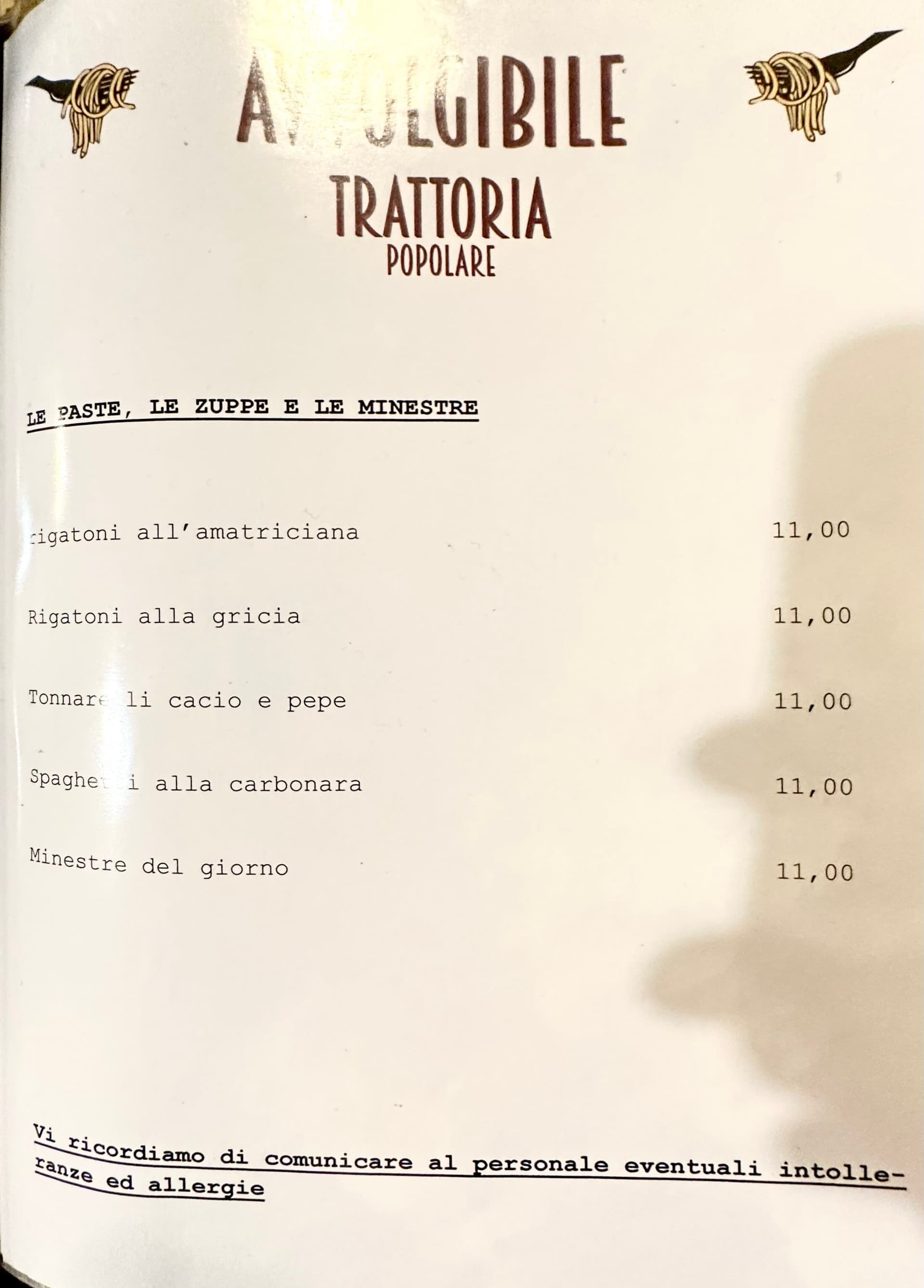 Trattoria L'avvolgibile - menu photos - 2 Trattoria L'avvolgibile - menu photos - 2
